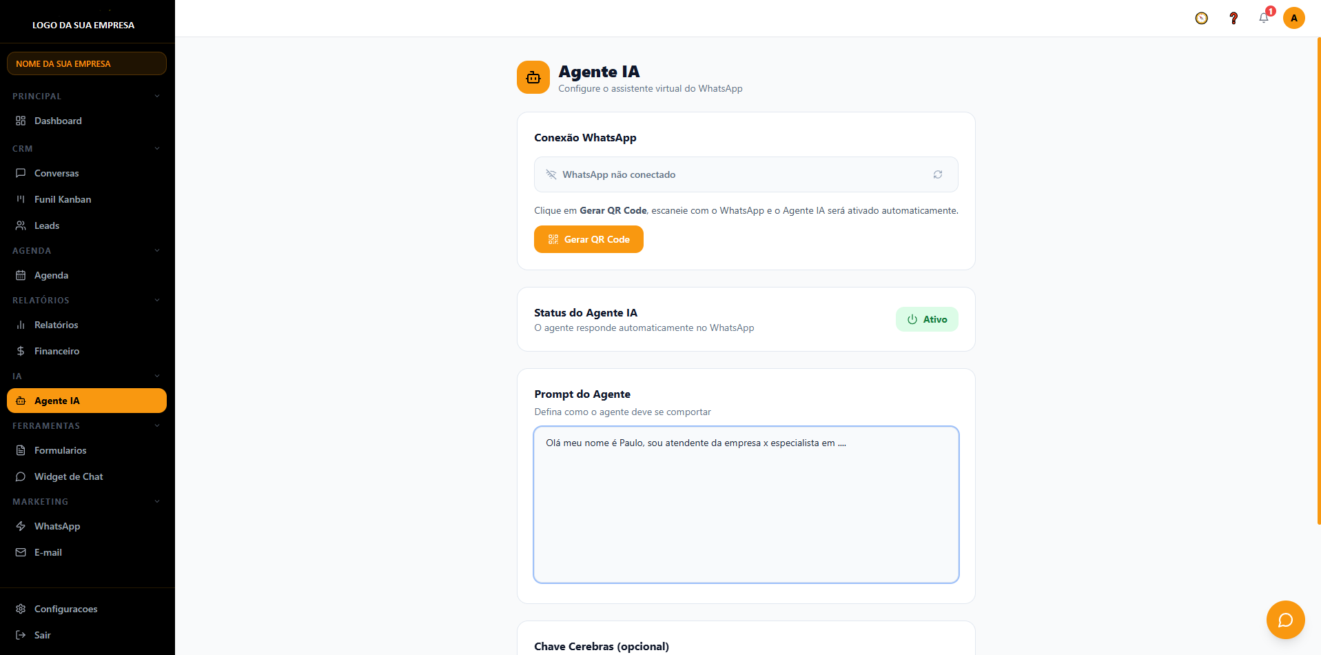Interface Atendimento IA