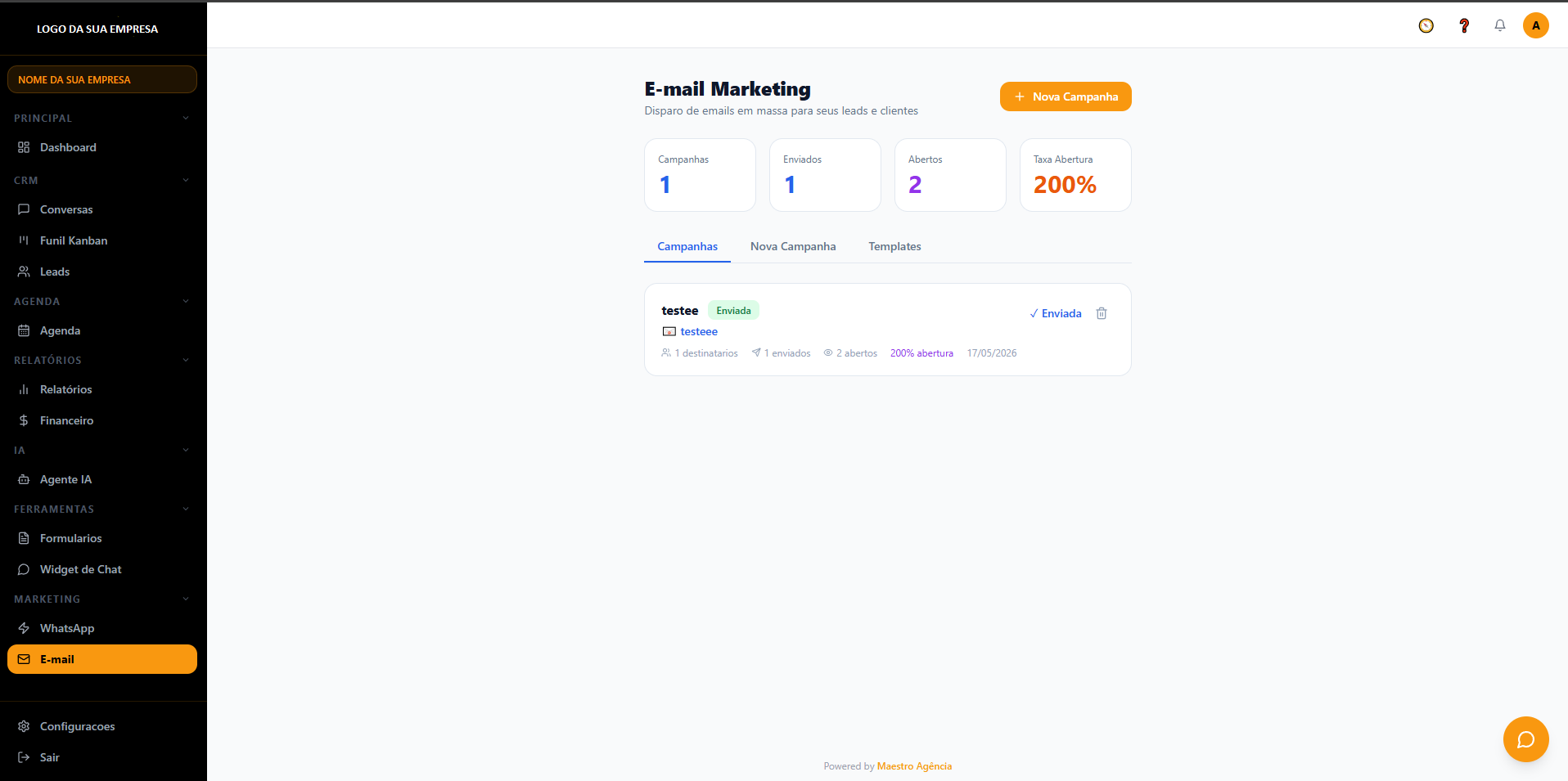 Interface E-mail Marketing